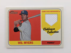 Wil Myers Baseball Trading Card with Game Worn Jersey Swatch - Topps Heritage Clubhouse Collection #CCR-WM 2018