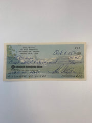 Threes Company Paul Wayne signed check
