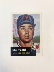 Sal Yvars signed baseball card