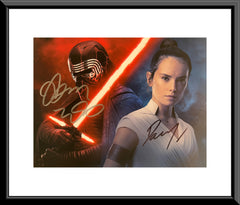 Star Wars Daisy Ridley Adam Driver signed movie photo