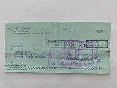 Jack Donohue signed check