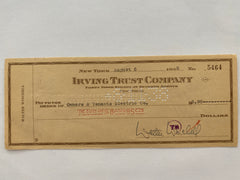 Walter Winchell signed check