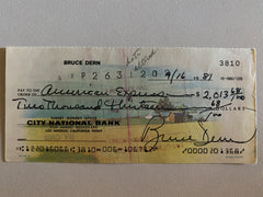 Bruce Dern signed check