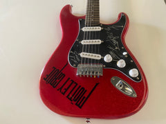 Motley Crue band signed guitar