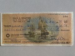 Paul Shaffer signed check