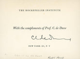Nobel Prize Winner Christian de Duve signed card