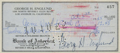 George Englund signed check
