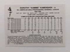 Dottie Kammie Kamenshek Signed Baseball Trading Card