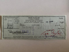 Rod Taylor signed check