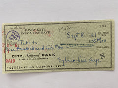 Sylvia Fine Kaye signed check