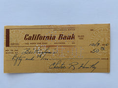 Chester Huntley signed check