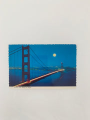 San Francisco Golden Gate Bridge at Night vintage post card