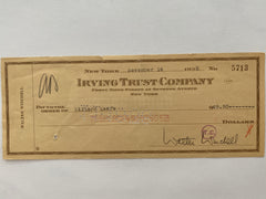 Walter Winchell signed check