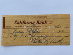 Chester Huntley signed check