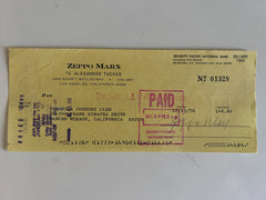 Zeppo Marx signed check