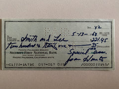 Joan Hunter signed check