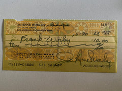 JoAnne Worley signed check
