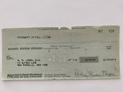 Rod Steiger signed check