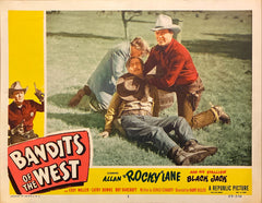Allan Lane, Cathy Downs, and Eddy Waller "Bandits of the West" original Lobby Card