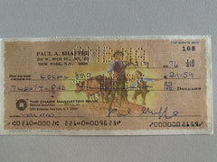 Paul Shaffer signed check