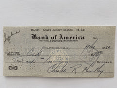 Chester Huntley signed check