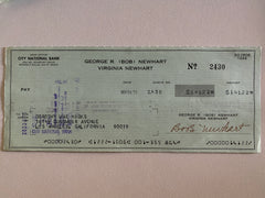Bob Newhart signed check