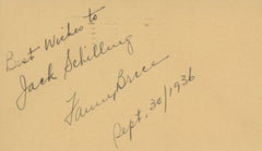 Fanny Brice signed note