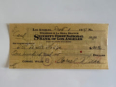 Cornel Wilde signed check