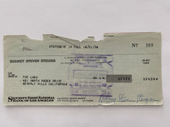 Rod Steiger signed check