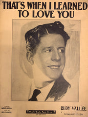 That's When I Learned To Love You unsigned sheet music