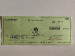 David Janssen signed check