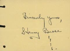 Jazz Musician Henry Busse signature cut