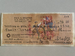 Paul Shaffer signed check