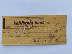 Chester Huntley signed check
