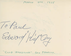 Edward "Kid" Ory signed note