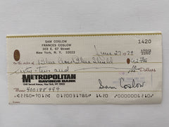 Sam Coslow signed check