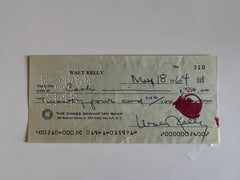 Walt Kelly signed check