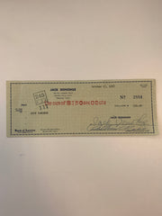 Jack Donohue signed check