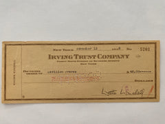 Walter Winchell signed check