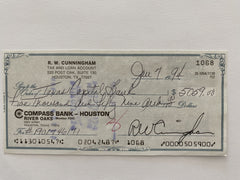 Walter Cunningham signed check