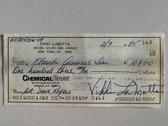 Vikki LaMotta signed check