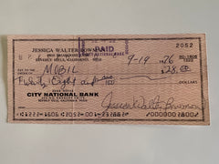 Jessica Walter signed check