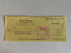 Zeppo Marx signed check