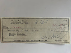Gloria Pall signed check