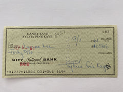 Sylvia Fine Kaye signed check