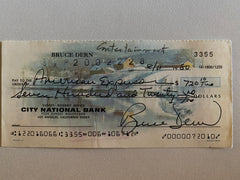 Bruce Dern signed check
