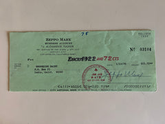 Zeppo Marx signed check