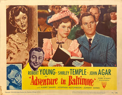 Robert Young and Shirley Temple "Adventure In Baltimore" original Lobby Card