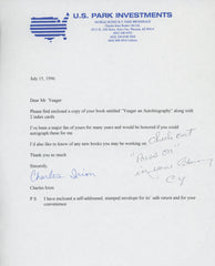 Charles Irion signed letter
