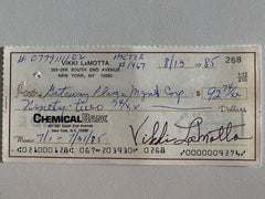 Vikki LaMotta signed check